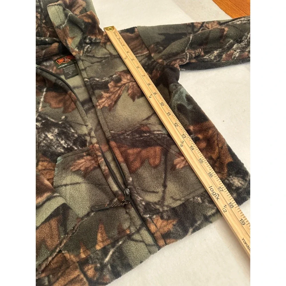 Trail Crest Camo Jacket Kids Size 6  Fleece Full Zip Hooded Hunting Outdoor Boys